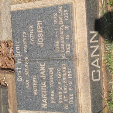 CANN Joseph 1872-1955 &amp; Martha Jane YOUREN 1870-1957