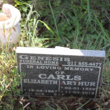 CARLS Arthur 1922-2012 &amp; Elizabeth -1967