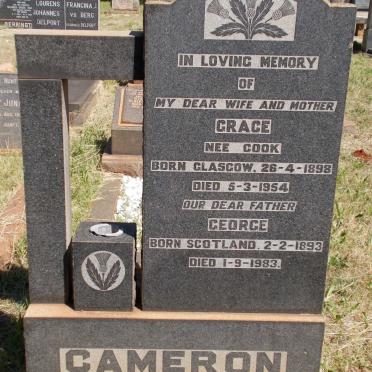 CAMERON George 1893-1983 &amp; Grace COOK 1898-1954