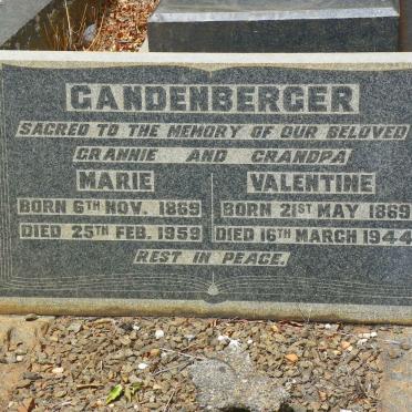 CANDENBERGER Valentine 1869-1944 &amp; Marie 1869-1959