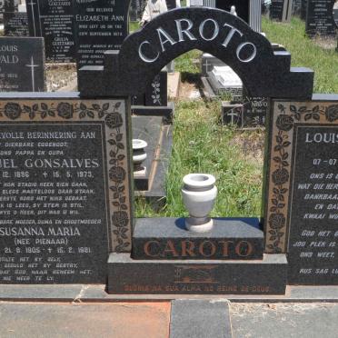 CAROTO Manuel Gonsalves 1896-1973 &amp; Susanna Maria PIENAAR 1905-1981