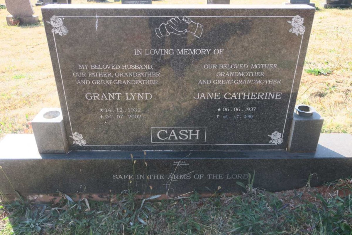 CASH Grant Lynd 1932-2002 &amp; Jane Catherine 1937-2009