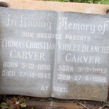 CARVER Thomas Christian 1890-1947 &amp; Violet Blanche 1893-1959