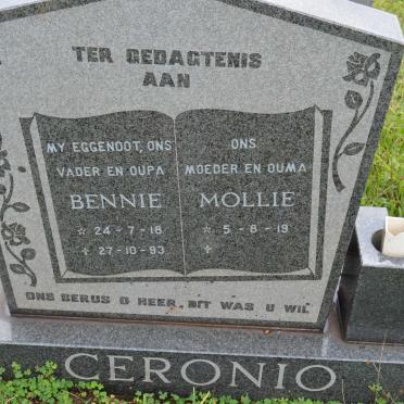 CERONIO Bennie 1918-1993 &amp; Mollie 1919-