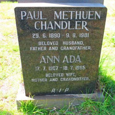 CHANDLER Paul Methuen 1890-1981 &amp; Ann Ada 1907-1985