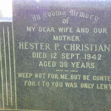 CHRISTIANE Hester P. -1942