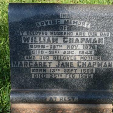 CHAPMAN William 1878-1948 &amp; Margaret Jane 1889-1966