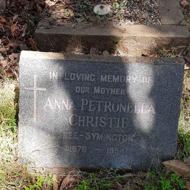 CHRISTIE Anna Petronella nee SYMINGTON 1878-1954