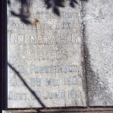 CILLIERS Cornelia S.C. nee FURSTENBURG 1900-1956