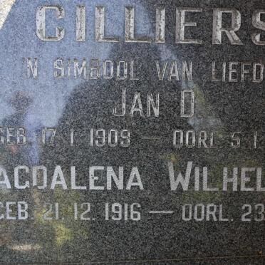 CILLIERS Jan D. 1909-1966 &amp; Magdalena Wilhelmina 1916-1999