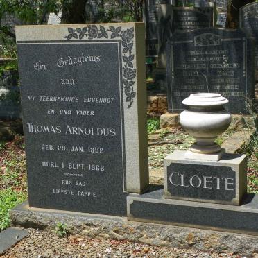 CLOETE Thomas Arnoldus 1892-1968