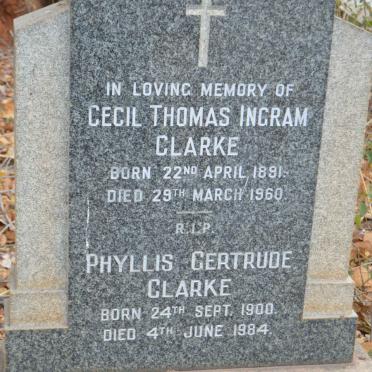 CLARKE Cecil Thomas Ingram 1891-1960 &amp; Phyllis Gertrude 1900-1984