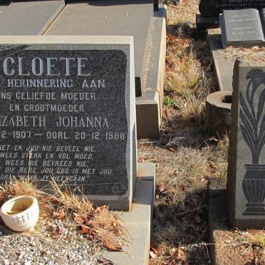 CLOETE Stephanus Abraham 1905-1961 &amp; Elizabeth Johanna 1907-1988