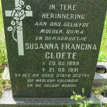 CLOETE Susanna Francina 1899-1991