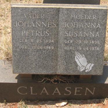 CLAASEN Johannes Petrus 1894-1989 &amp; Johanna Susanna 1899-1974