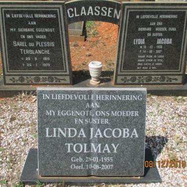CLAASSEN Sarel du Plessis Terblanche 1919-1978 &amp; Lydia Jacoba 1938-2007 :: TOLMAY Linda Jacoba 1955-2007