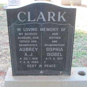 CLARK Aubrey A.J. 1916-1988 &amp; Sophia Isobel 1917-