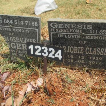 CLASSEN Marjorie 1939-2012 :: ?NGERS ?sa Geraldine 1962-2013