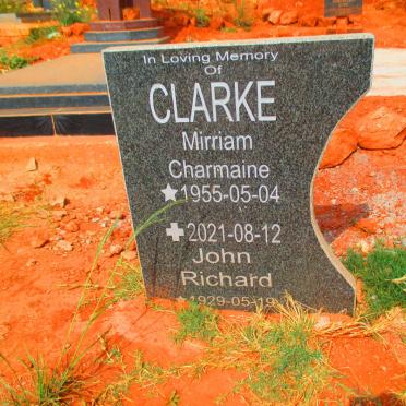 CLARKE John Richard 1929-? &amp; Mirriam Charmaine 1955-2021