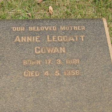 COWAN Annie Leggat 1881-1956