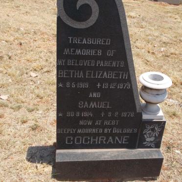 COCHRANE Samuel 1914-1976 &amp; Betha Elizabeth 1919-1973