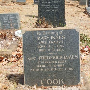 COOK Frederick James 1869-1915 &amp; Mary Innes FRASER 1873-1959