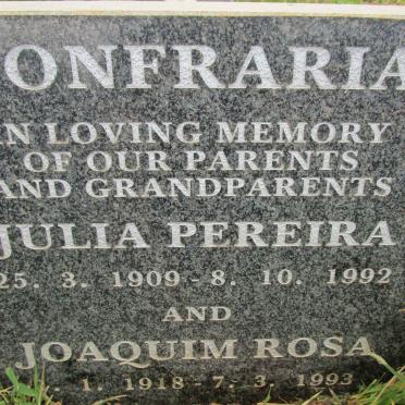 CONFRARIA Julia Pereira 1909-1992 &amp; Joaquim Rosa 1918-1993