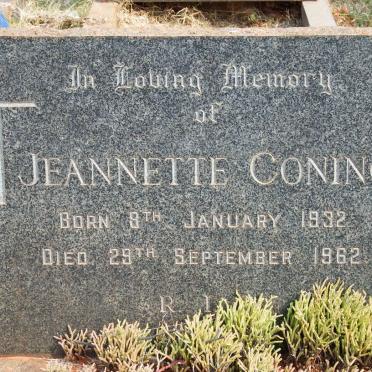 CONING Jeannette 1932-1962