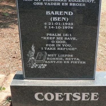 COETSEE Barend 1933-1974