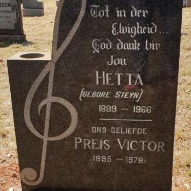 CONRADIE Preis Victor 1895-1978 &amp; Hetta STEYN 1899-1966