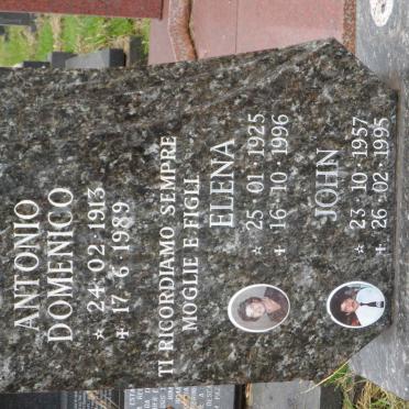 COLETTA Antonio Domenico 1913-1989 :: COLETTA Elena 1925-1996 :: COLETTA John 1957-1995