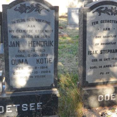 COETSEE Jan Hendrik 1913-1973 &amp; Kotie 1914-2004 :: COETSEE Isak Stephanus 1947-1953
