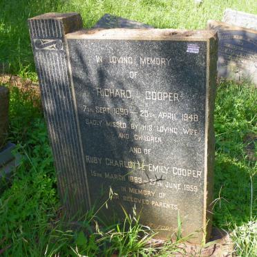 COOPER Richard 1890-1948 &amp; Ruby Charlotte Emily 1893-1959