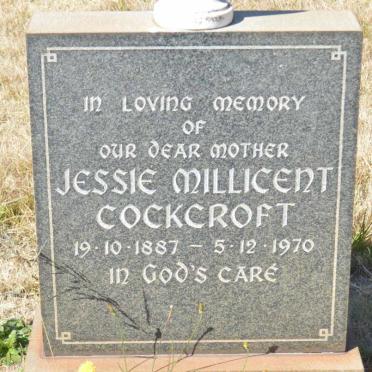 COCKCROFT Jessie Millicent 1887-1970