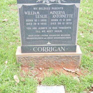 CORRIGAN William Leslie 1889-1950 &amp; Minerva Antoinette 1891-1973