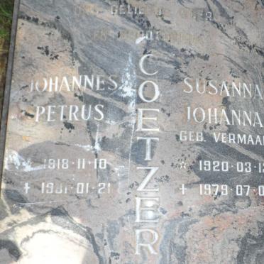 COETZER Johannes Petrus 1918-1981 &amp; Susanna Johanna VERMAAK 1920-1979