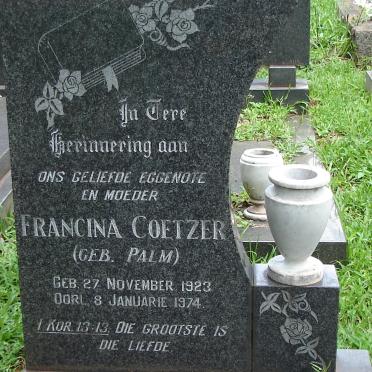 COETZER Francina nee PALM 1923-1974