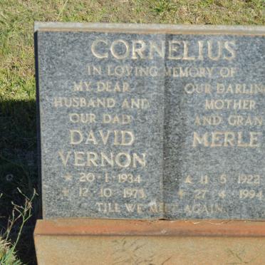 CORNELIUS David Vernon 1934-1973 &amp; Merle 1922-1994