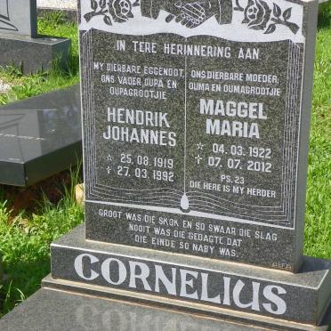 CORNELIUS Hendrik Johannes 1919-1992 &amp; Maggel Maria 1922-2012