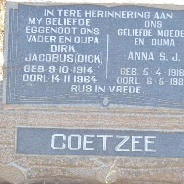 COETZEE Dirk Jacobus 1914-1964 &amp; Anna S.J. 1918-1986