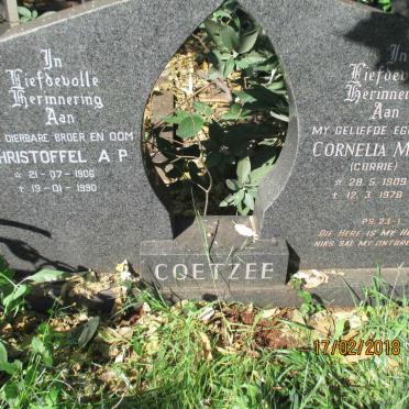 COETZEE Christoffel A.P 1906-1990 &amp; Cornelia Maria 1909-1978
