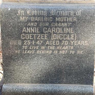 COETZEE Annie Caroline nee DIGGLE -1947