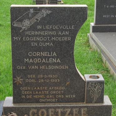 COETZEE Cornelia Magdalena nee van HELSDINGEN 1930-1993