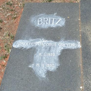 BRITZ Arnoldus Jacobus Greyling 1920-1990