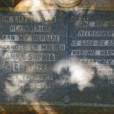 COETZEE Anna Sophia 1927-1948