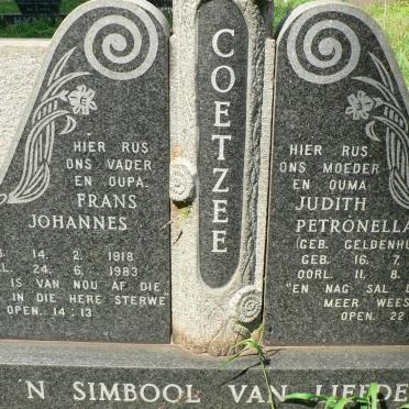 COETZEE Frans Johannes 1918-1983 &amp; Judith Petronella GELDENHUYS 1921-1983
