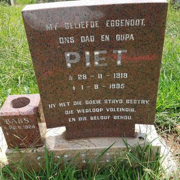COETZEE Piet 1919-1985 &amp; Babs 1924-