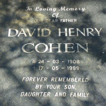 COHEN David Henry 1908-1999