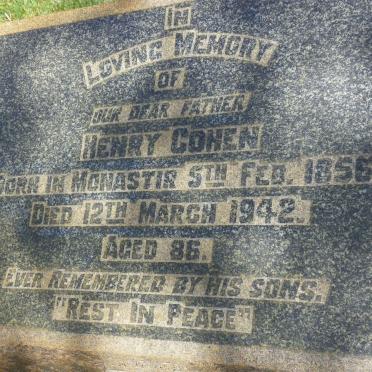 COHEN Henry 1856-1942 :: COHEN David Henry 1908-1999
