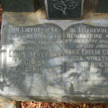 COLYN Louis Matthys 1888-1944 &amp; Marie Amelia VORSTER 1894-1946
